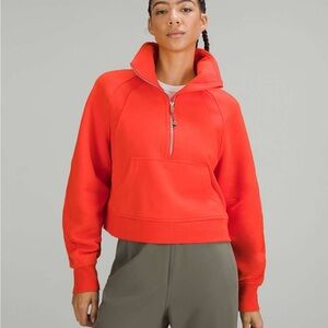 Solar Orange Lululemon Half Zip Cropped Scuba